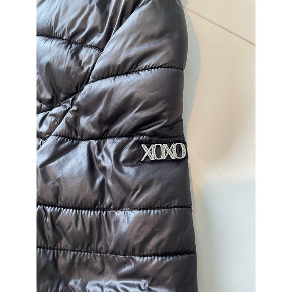 XOXO Puffer Hooded Jacket Girls Size L Front Zip Pockets Ribbed Collar and Cuffs - Picture 7 of 13